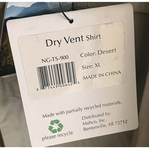 NATURAL GEAR Utility Shirt Mesh Lined Vented Zip Pocket Outdoor Relaxed Fit XL - Picture 6 of 7